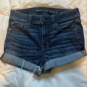 American eagle dark wash jean shorts
